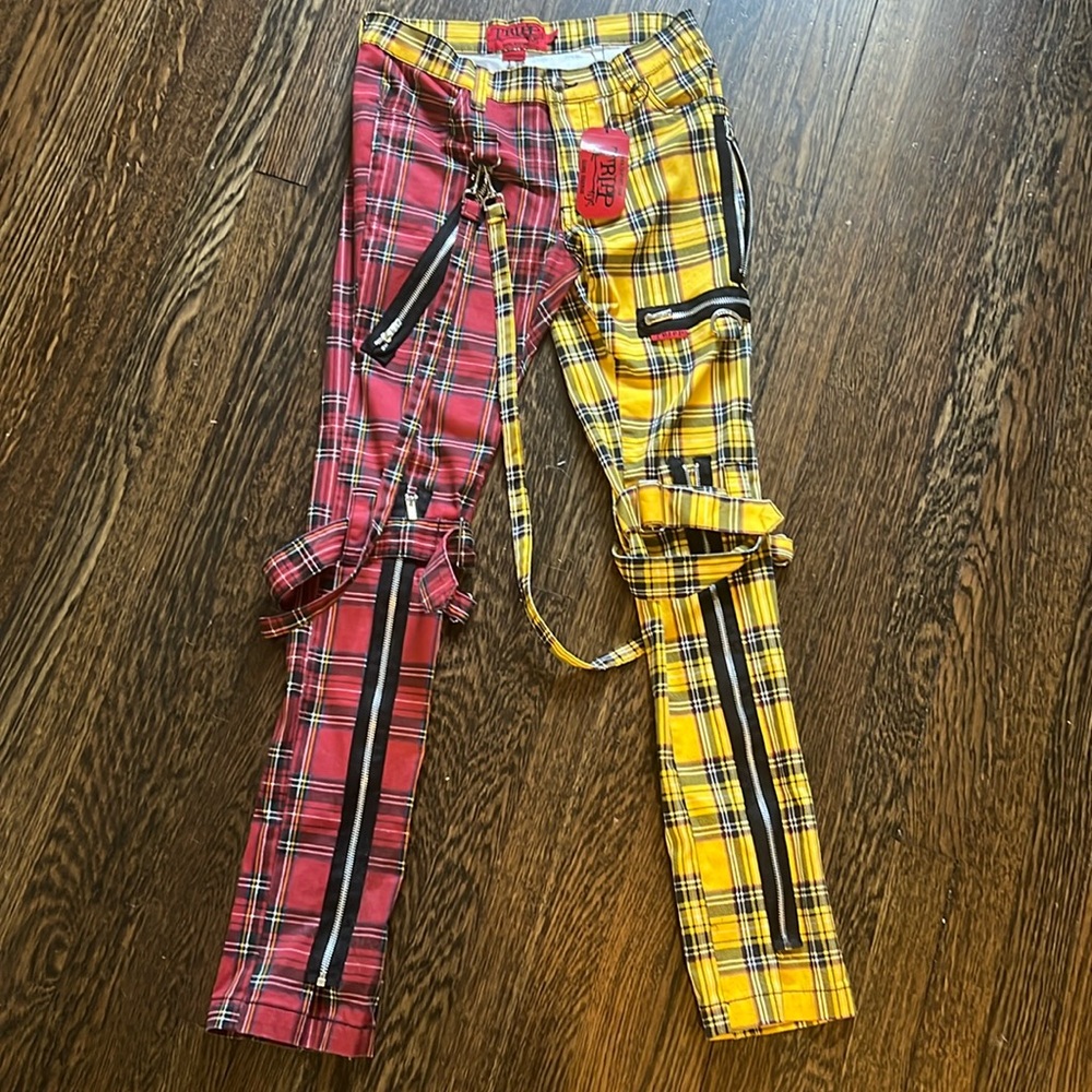 Tripp Nyc Multi Color Plaid Pants